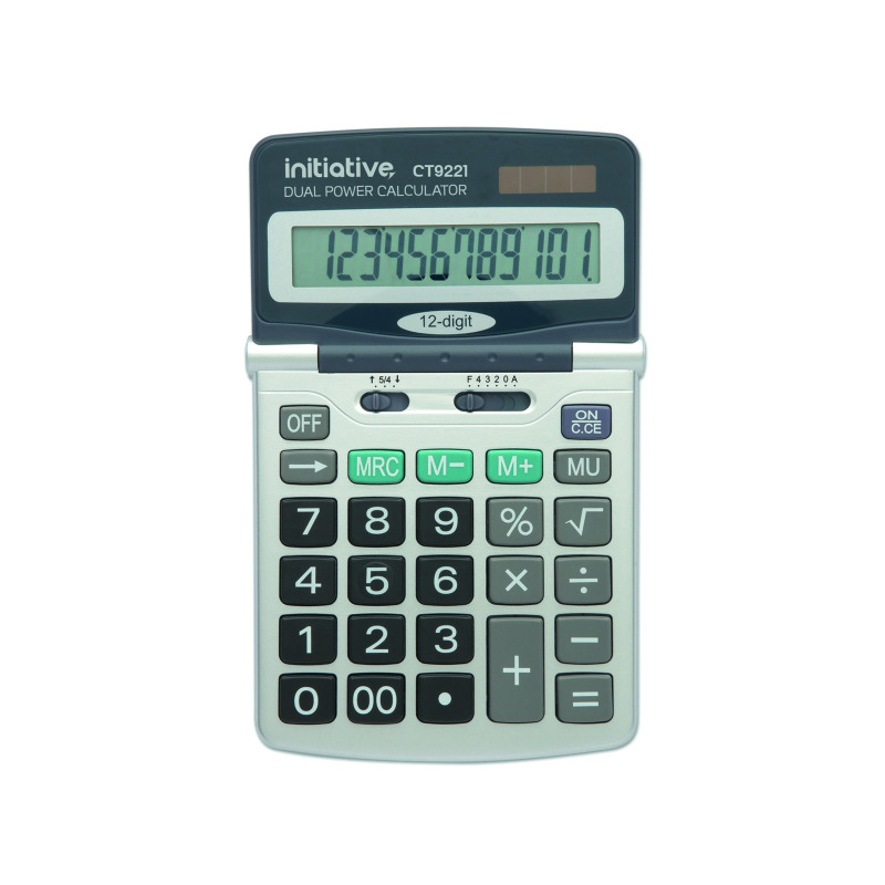 Initiative+12+Digit+Desktop+Solar+Powered+Calculator