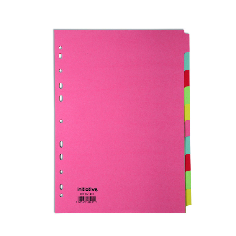 Initiative+Divider+A4+Manilla+10+Part+Multi-Coloured+150gsm