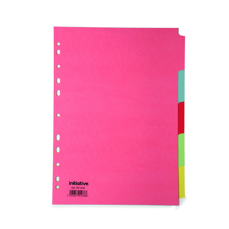 Initiative+Divider+A4+Manilla+5+Part+Multi-Coloured+150gsm