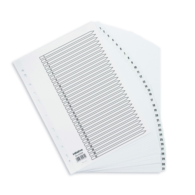 Initiative+White+Board+A4+160gsm+Divider+1-31+Mylar+Tab