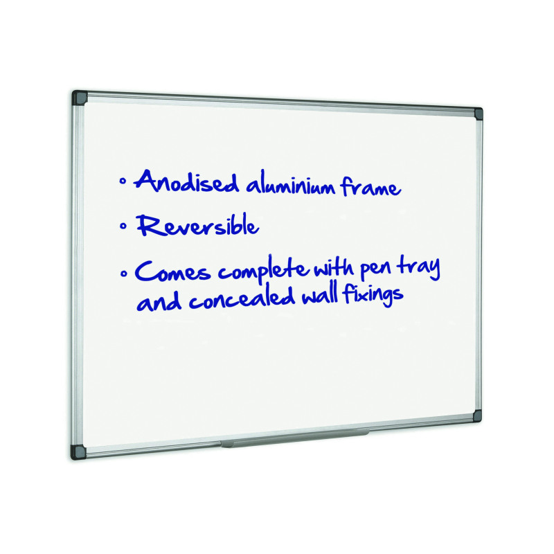 Initiative+Magnetic+Drywipe+Board+Anodised+Aluminium+Frame+With+Clip-on+Pen+Tray+900x600mm+%283x2%29
