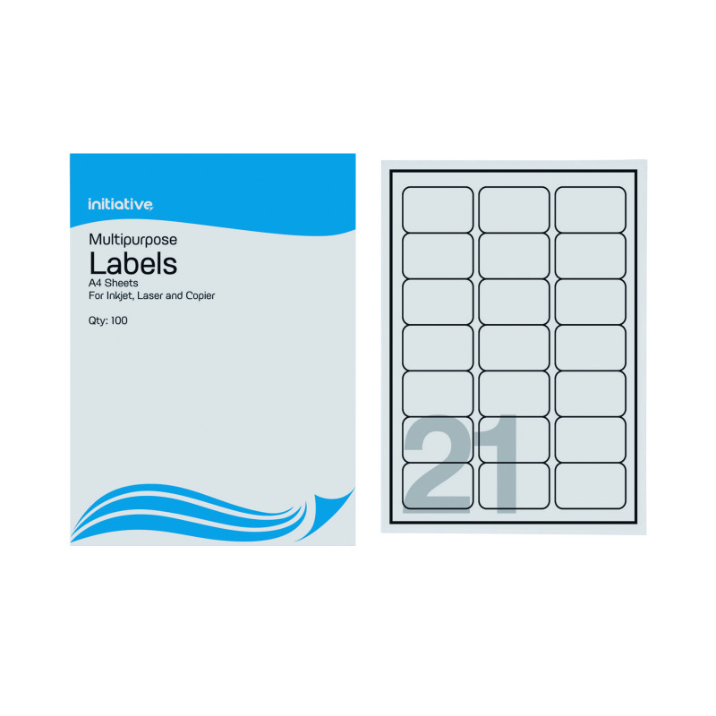 Initiative+Multipurpose+Labels+63.5x38.1mm+21+per+Sheet+%28100+Pack%29