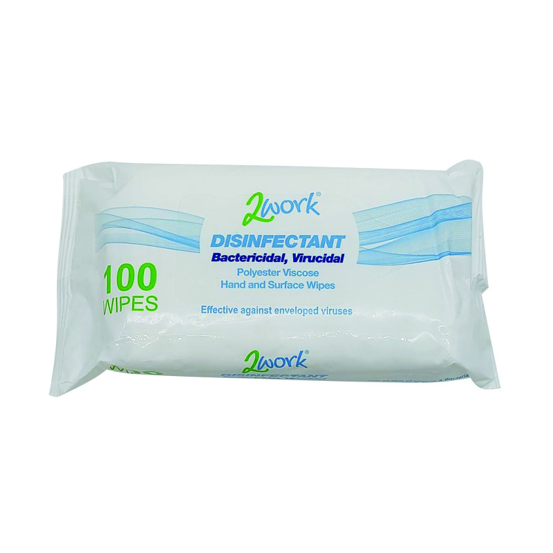2Work+Disinfectant+Bactericidal+Viricidal+Wipes+%28Pack+of+100%29+2W07385