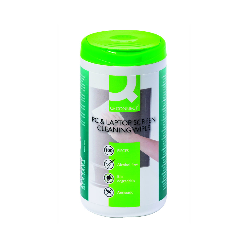 Q-Connect+Screen+and+Keyboard+Wipes+%28Pack+of+100%29+KF04501