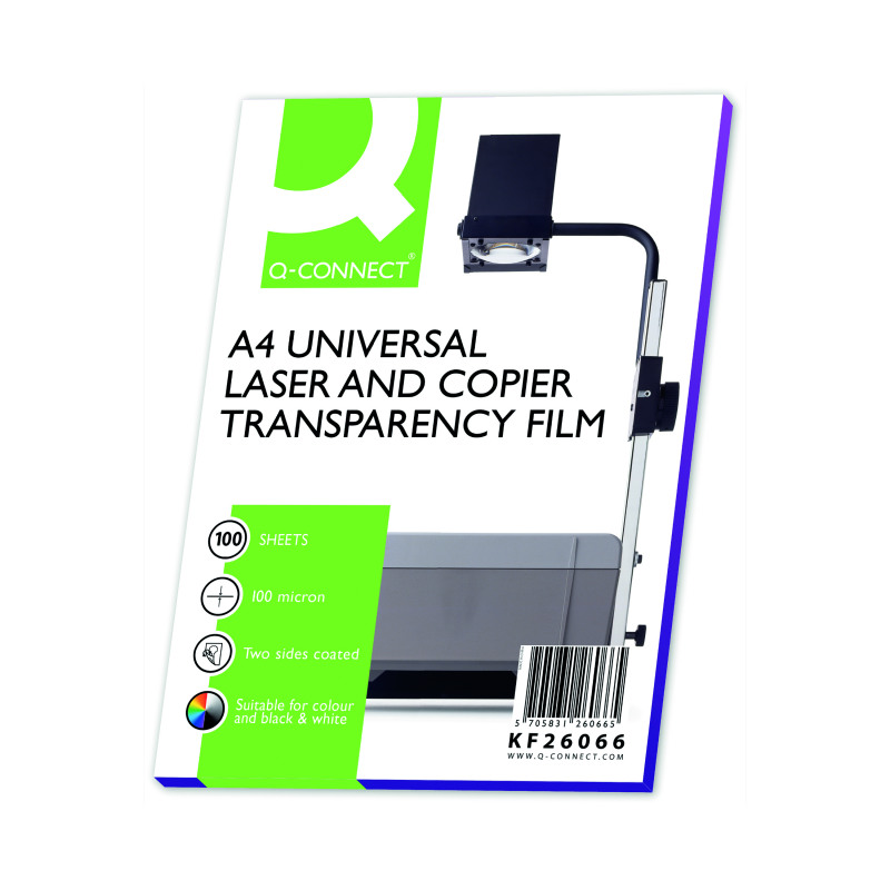 Q-Connect+Clear+Over+Head+Projector+Film+%28Pack+of+100%29+KF26066