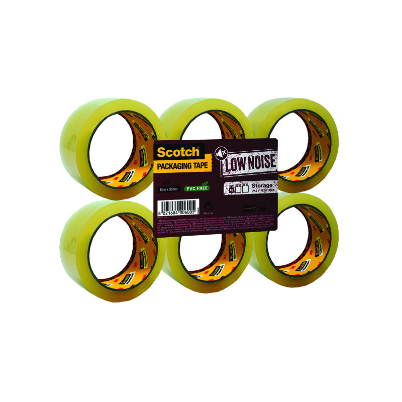 Scotch+Packaging+Tape+Low+Noise+48mmx66m+Clear+%28Pack+of+6%29+3707