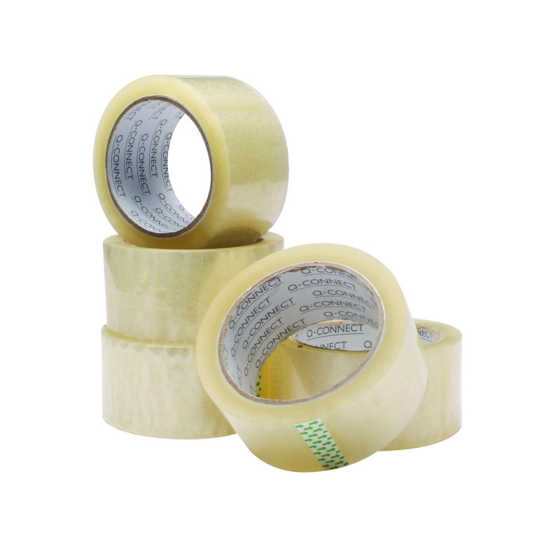 Q-Connect+Polypropylene+Packaging+Tape+50mmx66m+Clear+%286+Pack%29+KF01791