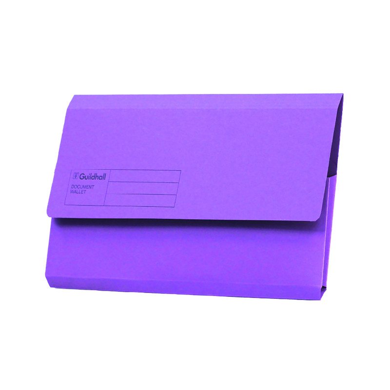 Guildhall+Document+Wallets+Foolscap+Violet+%28Pack+of+50%29+GDW1-VLT