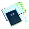 Durable Visitors Book Leather Look 100 Badge Inserts 80gsm W90xH60mm Ref 1463-00