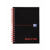 Black n Red A6 Wirebound Hardback Notebook Ruled Perforated Pack of 5 100080448