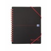 Black n Red Meeting Book Plastic Wirebound Rear Elasticated 3-Flap Folder A5plus Ref 100100893 [Pack 5]