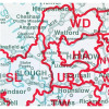 Map Marketing Counties Districts Unitary Authorities Map Unframed 12.5 Miles/inch W830xH1200mm Ref BIC