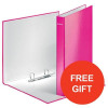 Leitz WOW Ring Binder 2 D-Ring 25mm Size A4 Pink Ref 42410023 [Pack 10] [FREE Pen Pot] Jul-Sep 2017