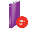 Leitz WOW Ring Binder 2 D-Ring 25mm Size A4 Purple Ref 42410062 [Pack 10] [FREE Pen Pot] Jul-Sep 2017