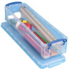 Really Useful Storage Box Plastic Lightweight Robust Stackable 1.5 Litre W100xD355xH70mm Clear Ref 1.5C