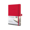 Sigel Conceptum Notebook Leather Look Soft Cover 80gsm  194pp Ruled A5 Red Ref CO325