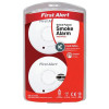First Alert General Use Smoke Alarm with Silencer Button White Ref SA302UK [Pack 2] 