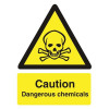 Stewart Superior Caution Dangerous Chemicals Sign Self Adhesive Vinyl 150x200mm Ref WO142SAV