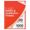 Cloakroom or Raffle Tickets Numbered 1-1000 Assorted Colours [Pack 6]