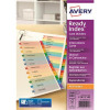 Avery ReadyIndex Dividers Card Mylar Tabs A4 10-Part Ref 01971501 L7451-10