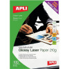 Apli Laser Paper Glossy Double-sided 210gsm A4 Ref 11833 [100 Sheets]
