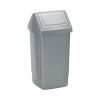 Flip Top Bin Composite Plastic 60 Litres Metallic