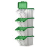 Storage Container Bin 50L 30kg Load W390xD630xH340mm White and Green Lid [Pack 4]