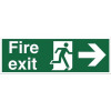 Stewart Superior Fire Exit Sign Man Left and Right 135x150mm Self-adhesive Vinyl Ref NS010