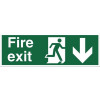 Stewart Superior Fire Exit Sign Man Left and Right 135x150mm Self-adhesive Vinyl Ref NS010
