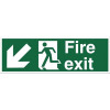 Stewart Superior Fire Exit Sign Man Left and Right 135x150mm Self-adhesive Vinyl Ref NS010