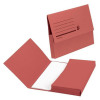 5 Star Office Document Wallet Half Flap 250gsm Recycled Capacity 32mm Foolscap Red [Pack 50]