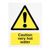 Stewart Superior Sign Caution Very Hot Water W75xH50mm Self-adhesive Vinyl Ref KS001SAV [Pack 5]