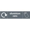 Stewart Superior Recycling Bin Sticker Aluminium Cans 200x50mm Self Adhesive Vinyl Grey Ref BS003