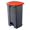 EcoStep Bin 45 Litre Red Lid Grey Ref SPICEECO45STEP1