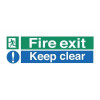 Stewart Superior Fire Exit Sign Emergency Exit 600x200mm Self-adhesive Vinyl Ref SPO54SAV