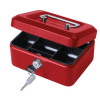 Cash Box with Simple Latch and 2 Keys plus Removable Coin Tray 152mm Red
