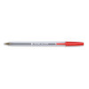 5 Star Office Ball Pen Clear Barrel 1.0mm Tip 0.4mm Line Red [Pack 50]
