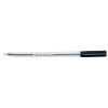 5 Star Office Ball Pen Clear Barrel Medium 1.0mm Tip 0.7mm Line Black [Pack 20]