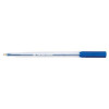 5 Star Office Ball Pen Clear Barrel Medium 1.0mm Tip 0.7mm Line Blue [Pack 20]