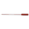 5 Star Office Ball Pen Clear Barrel Medium 1.0mm Tip 0.7mm Line Red [Pack 20]