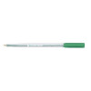 5 Star Office Ball Pen Clear Barrel Medium 1.0mm Tip 0.7mm Line Green [Pack 20]
