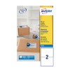 Avery QuickDRY White Inkjet Labels 199.6 x 143.5mm 2 Per Sheet Pack of 50 J8168-25