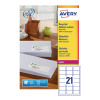 Avery Recycled Laser White Address Label 63.5 x 38.1mm 21 Per Sheet Pack of 2100 LR7160-100