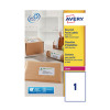 Avery Recycled Laser White Parcel Label 199.6 x 289.1mm 1 Per Sheet Pack of 100 LR7167-100