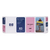 HP 83 Light Magenta DesignJet UV Ink Cartridges (Pack of 3) C5077A
