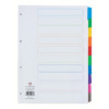 Q-Connect Multi-Punched 10-Part Reinforced A4 Index Multi-Colour Blank Tabs KF01526
