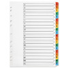 Q-Connect Multi-Punched 10-Part Reinforced A4 Index Multi-Colour Blank Tabs KF01526