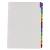 Q-Connect Multi-Punched 10-Part Reinforced A4 Index Multi-Colour Blank Tabs KF01526