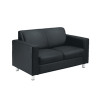 Avior Leather Faced Executive Reception Sofa Black KF03530