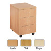 Jemini 3 Drawer Mobile Pedestal Maple KF72086